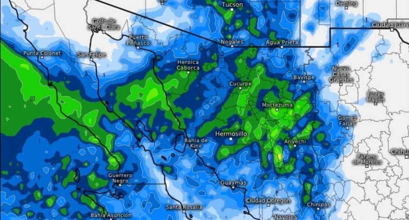 Prevén que tercera tormenta invernal deje lluvias, caída de granizo y agua nueva al norte de Sonora