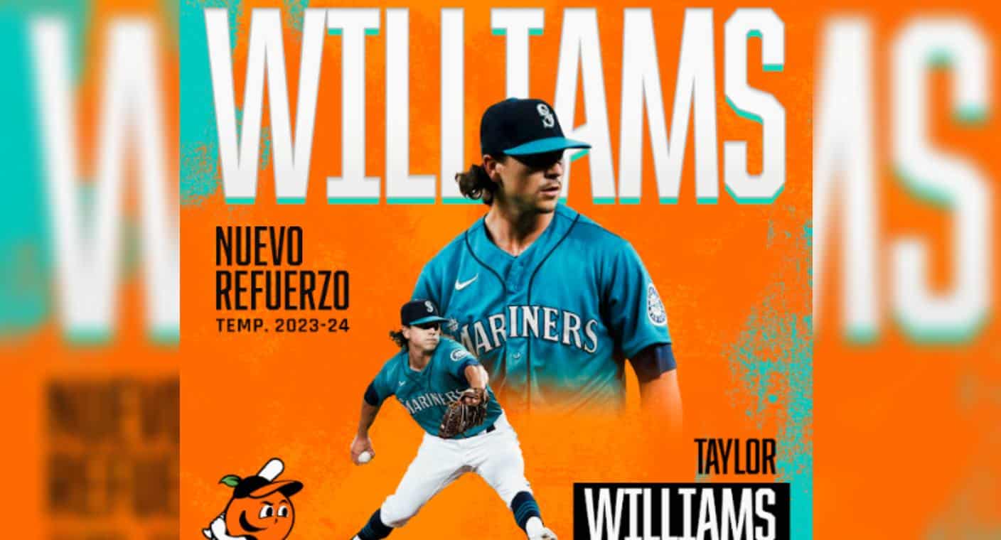 Taylor Williams, lanzador en la MLB, se integra a Naranjeros en la recta final de la temporada 2023-2024 de la LAMP