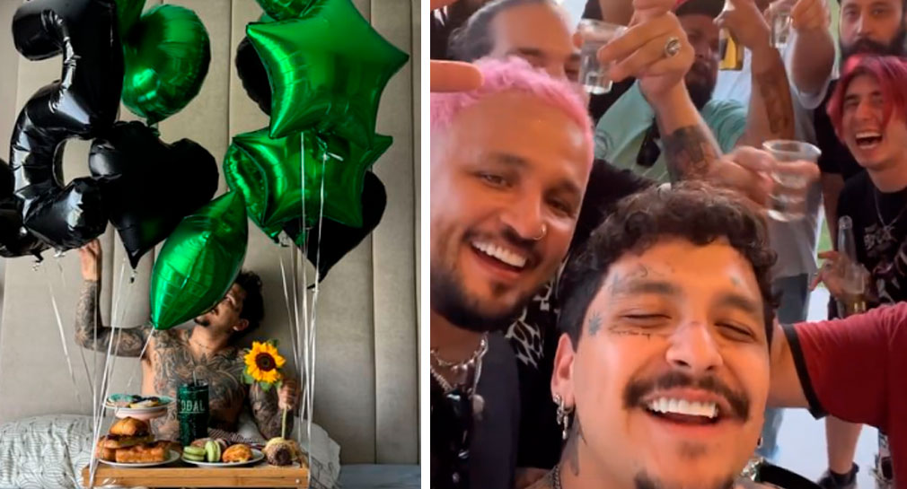 Christian Nodal celebra sus 25 años desde Argentina junto a Cazzu y Nunca Jamás