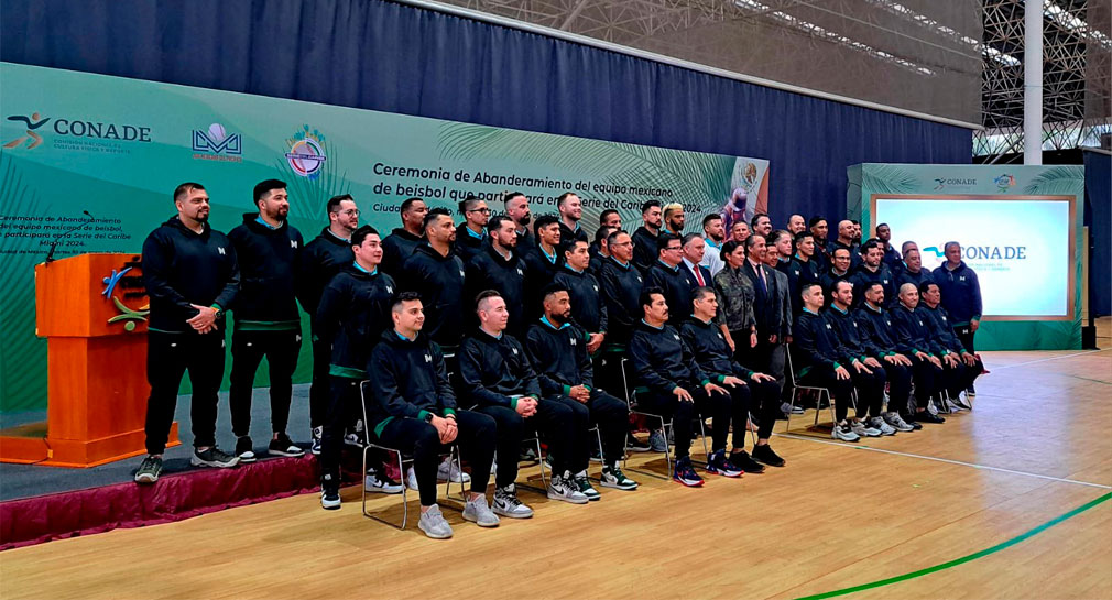 Abanderan a Naranjeros de Hermosillo en CDMX previo a su debut en la Serie del Caribe 2024