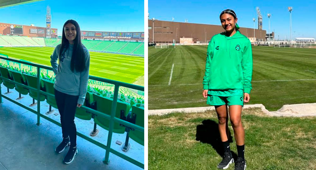 Estefanía Cisneros, estudiante de Cobach Caborca, firma contrato con Santos Laguna para participar con la Sub 19 femenil