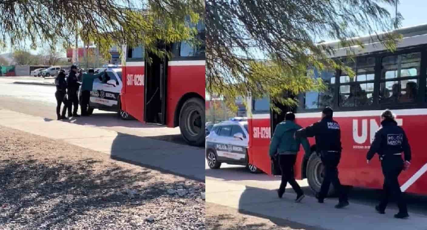 Chofer de transporte público es detenido por conducir a exceso de velocidad y agredir a policías, en Hermosillo (VIDEO)