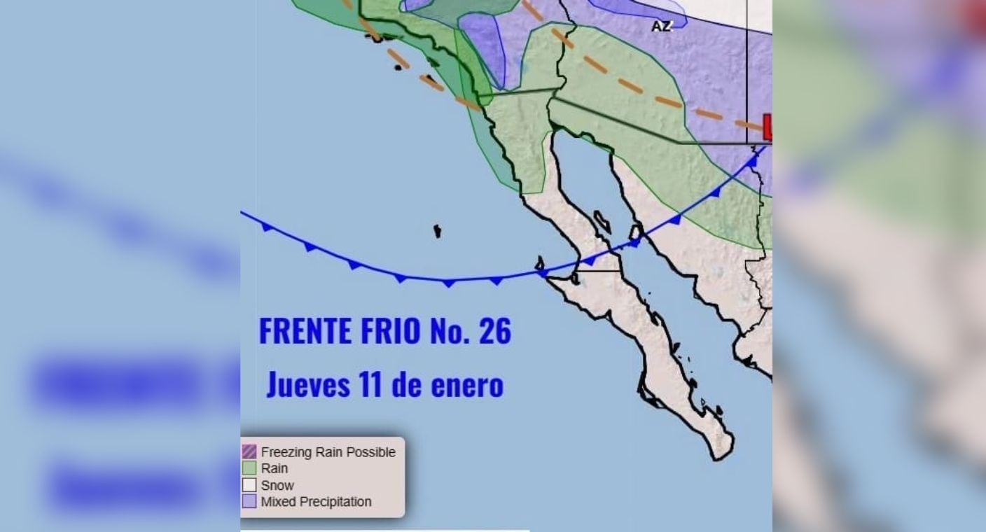 Por frente frío prevén temperaturas de 0°C a 5°C en el centro y sur de Sonora