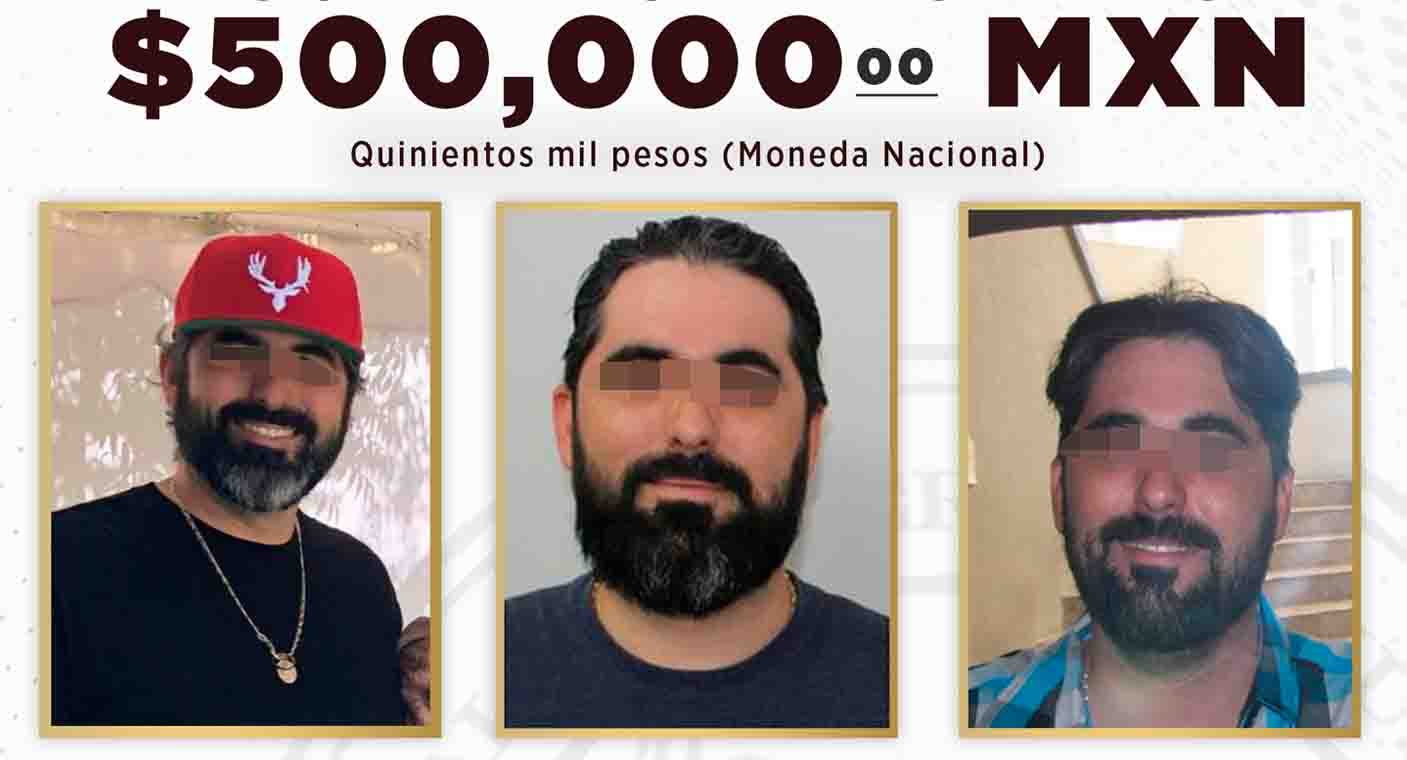 Ofrece FGJE Sonora recompensa por información de José Vicente ‘N’, presunto agresor de guardia de seguridad en Los Lagos de Hermosillo, y de 4 personas más