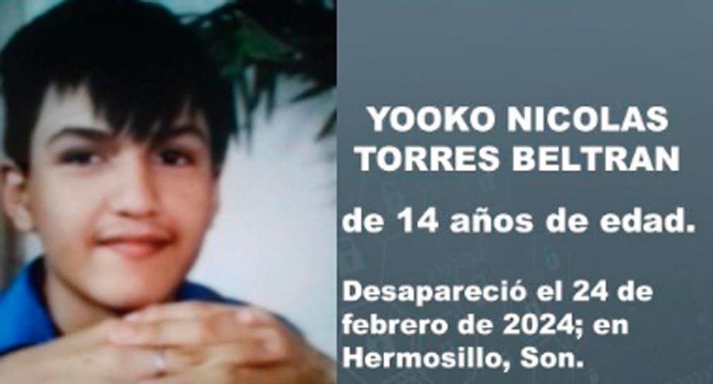 Activan Alerta Amber por desaparición de Yooko Nicolás, de 14 años, en Hermosillo