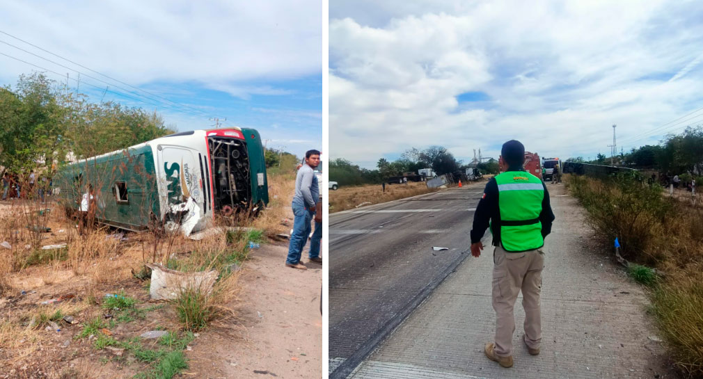 Cuatro lesionados deja accidente cerca de Estación Don, al sur de Sonora