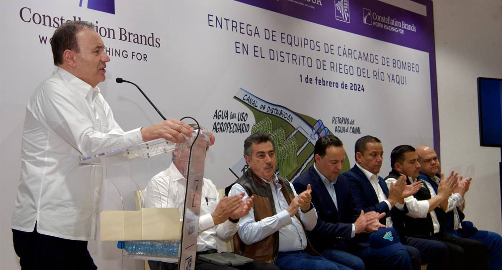 Entrega Alfonso Durazo sistema de bombeo que ayudará a más de 100 productores agrícolas del Valle del Yaqui