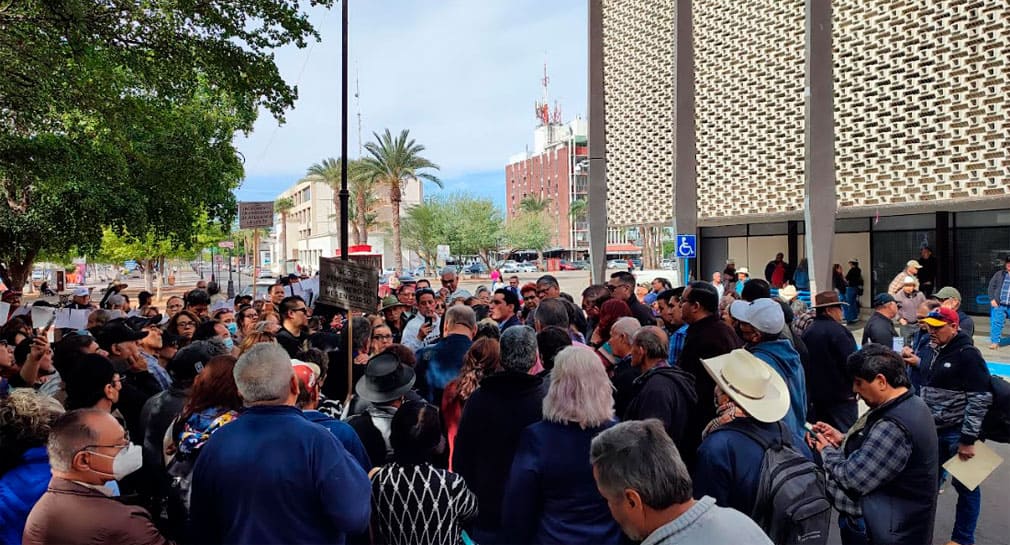 Exigen derechohabientes del Isssteson en Hermosillo aumento de pensiones mayor al 10% para 2024; se analizarán sus peticiones, informa titular