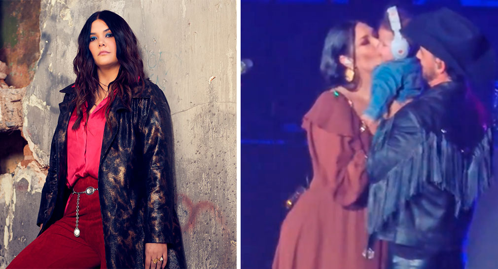 Yuridia presenta a su hijo Benicio durante concierto, pero el bebé sufre incidente en el escenario