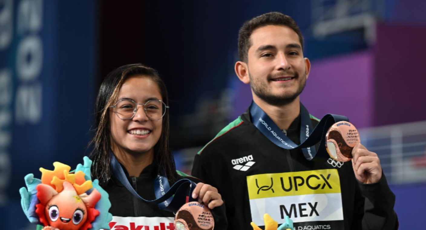 Kevin Berlín y Alejandra Estudillo, de México, ganan bronce en Clavados mixtos de 10 metros
