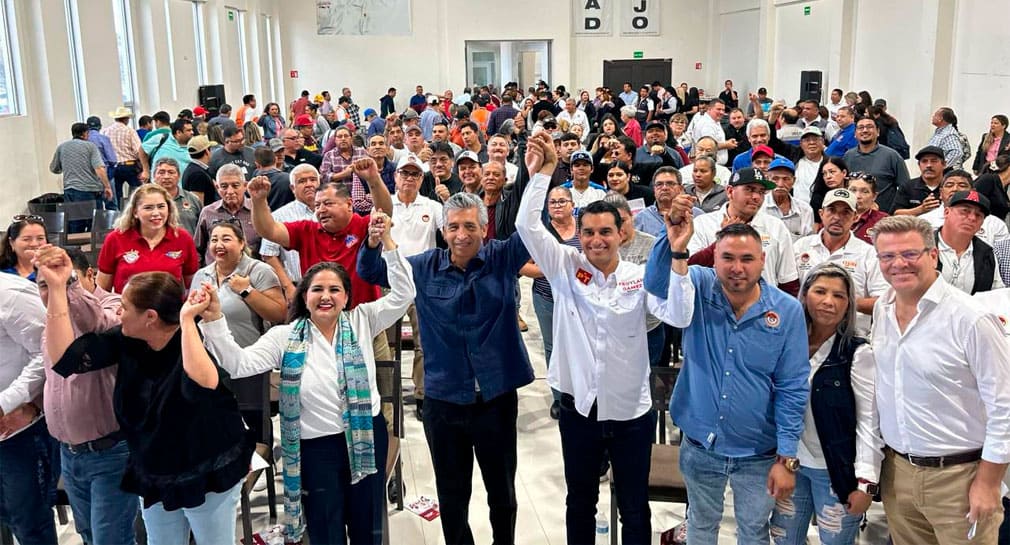 Rodrigo Bours y sindicalistas de Cajeme respaldan a la fórmula del PT, Célida López y Froylán Gámez
