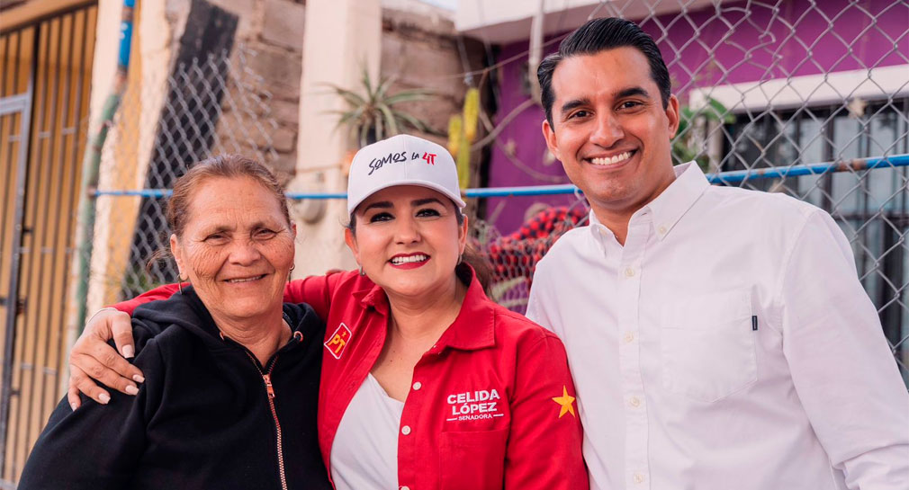 Recorren Célida López y Froylán Gámez tianguis de la colonia Primero Hermosillo para dialogar con comerciantes