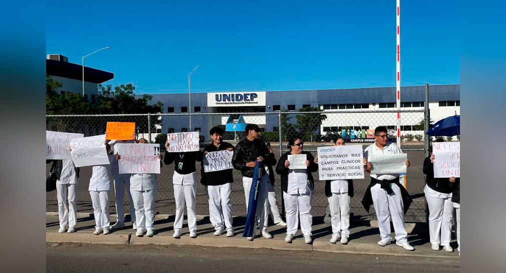 Denuncian estudiantes de Enfermería de Unidep Hermosillo cobros excesivos y falta de personal para dar clases