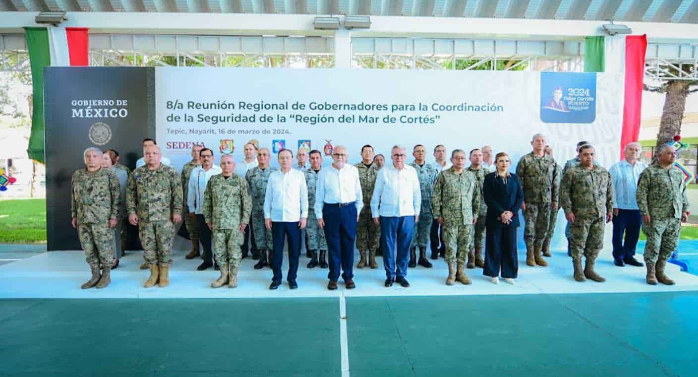 Asiste gobernador Durazo a Tepic, por Octava Reunión para la Coordinación de Seguridad de la Región del Mar de Cortés
