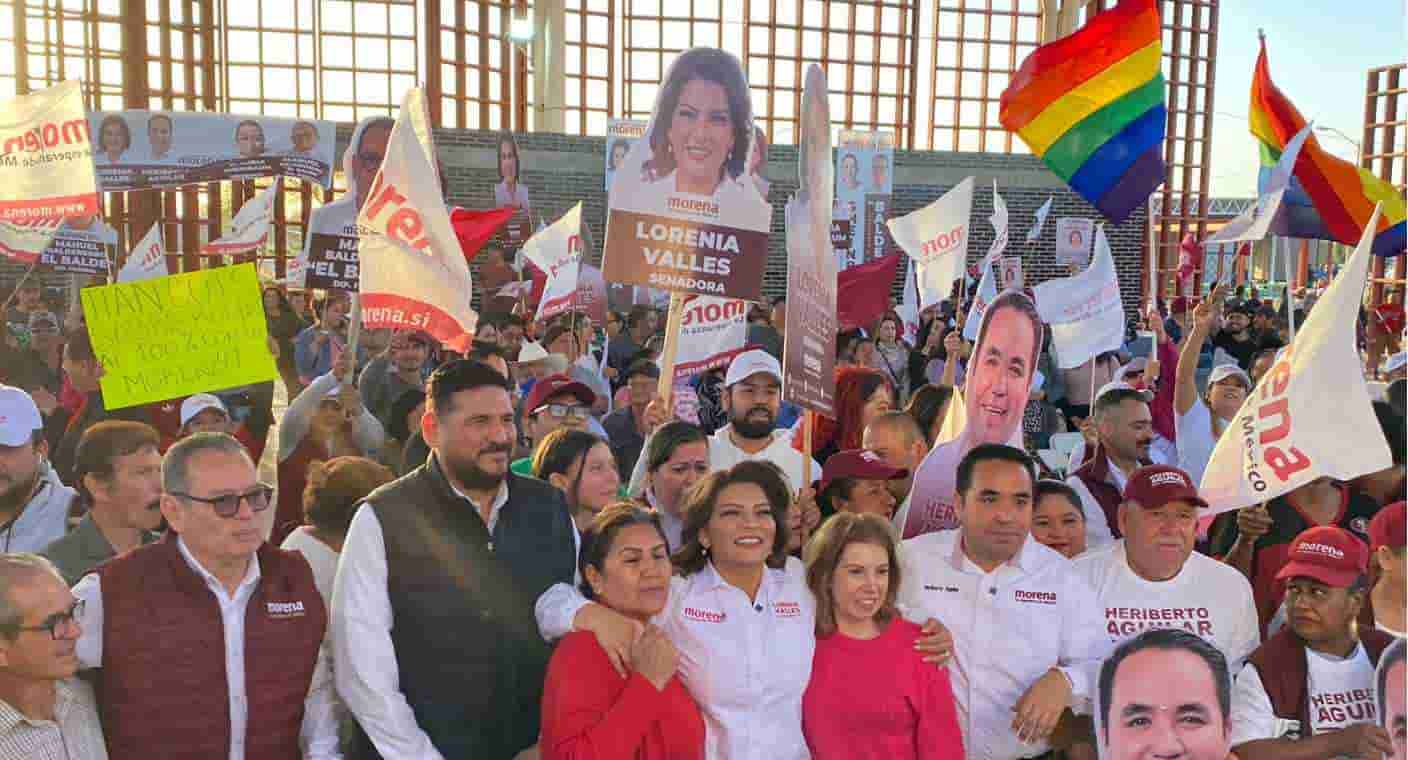 Prometen Lorenia Valles y Heriberto Aguilar mejorar educación, pensiones y seguridad a habitantes en SLRC