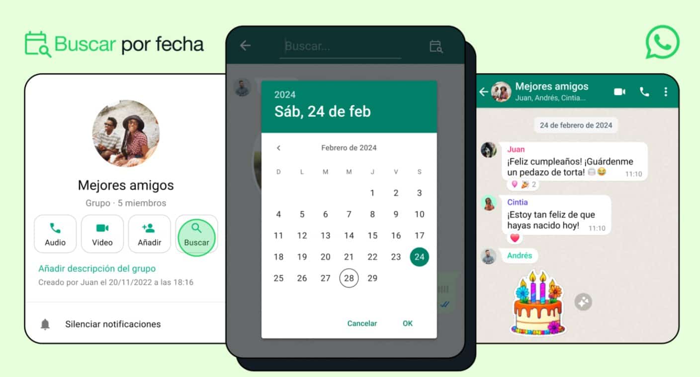 WhatsApp estrena función para encontrar un mensaje antiguo en los chats