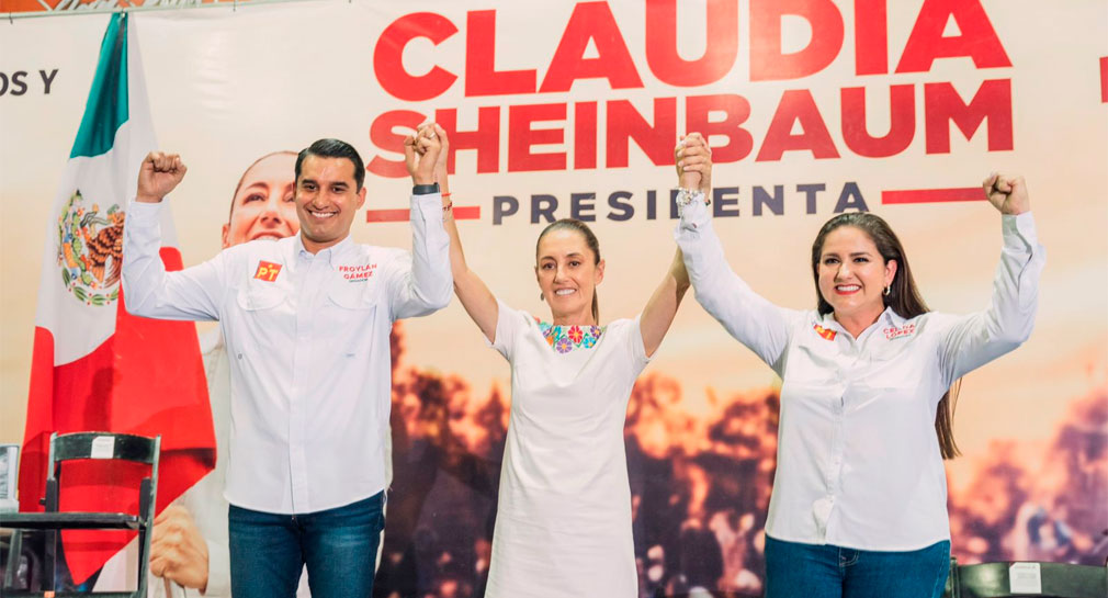 Reciben a Claudia Sheinbaum en SLRC candidatos del Senado por Morena y PT