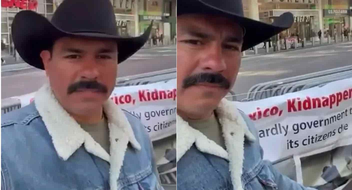 Desde Nueva York, mexicano protesta por el secuestro de su padre en Chiapas