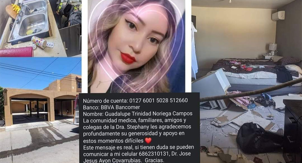 Solicitan apoyo para doctora Stephany Rivera quien sufrió quemaduras en 80% de su cuerpo en SLRC, Sonora