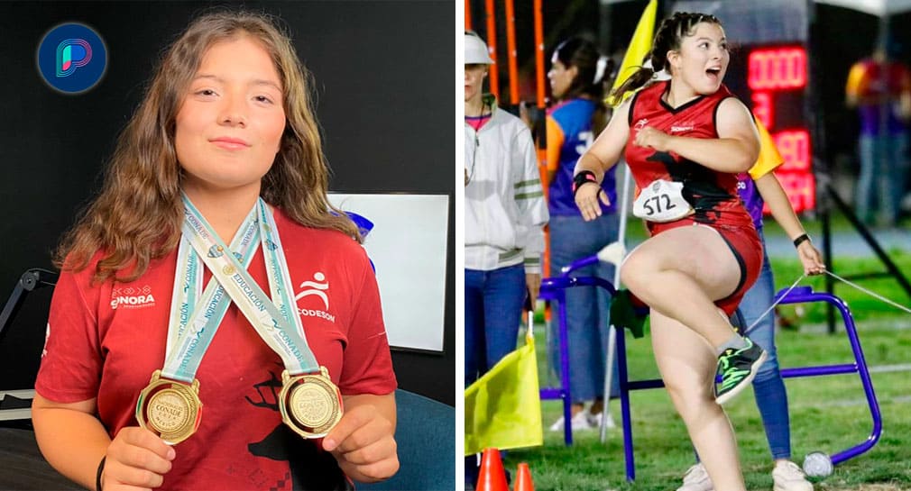 Alana Armenta, de Puerto Peñasco, inició en el deporte a los 8 años y ahora ganó 2 medallas en bala y disco de Nacionales Conade