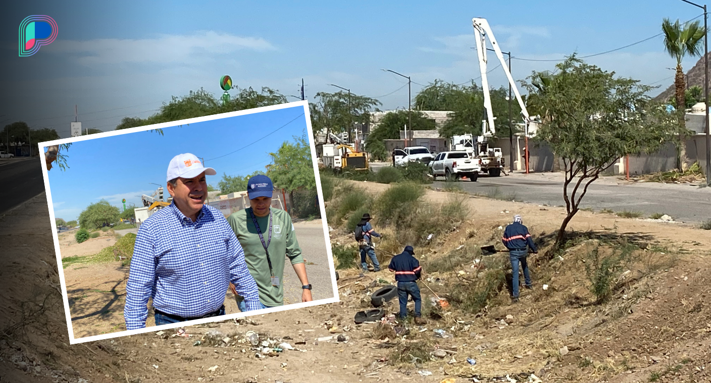 Realizan limpieza de canales y arroyos como parte de programa ‘Prepárate para las lluvias’ en Hermosillo