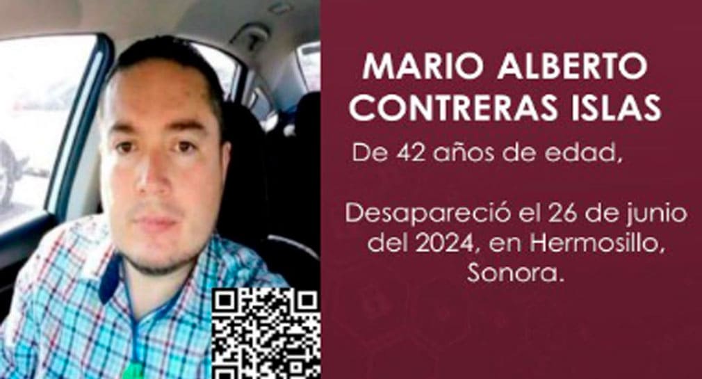 Buscan en Hermosillo a Mario Alberto, de 42 años, desaparecido desde el 26 de junio