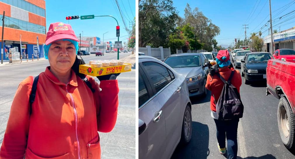 Alicia Salazar lleva 5 años vendiendo dulces en Veracruz y Reforma en Hermosillo, para mantener a su familia