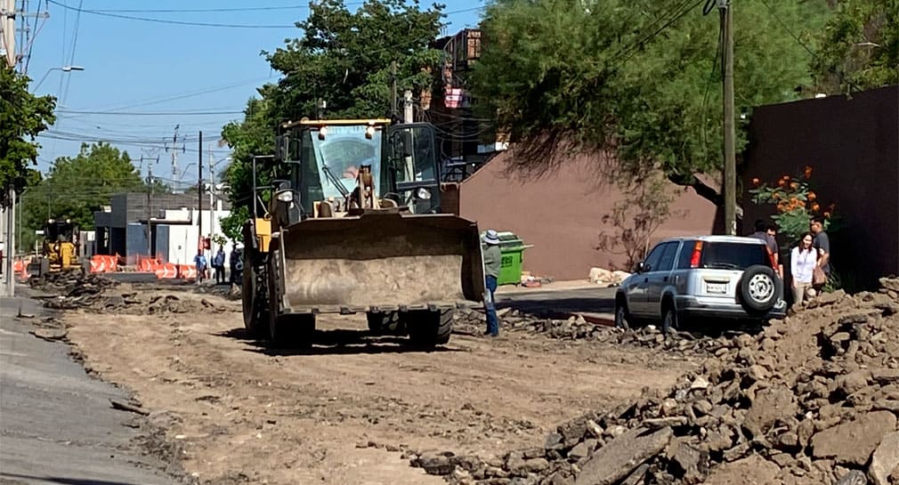 Cierran avenida Siete y calle Juárez por reparación de vialidad, al norte de Hermosillo