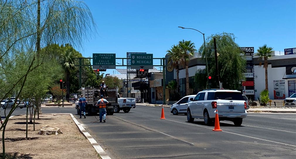 Cierran carril del bulevar Rodríguez por mantenimiento de vialidades en Hermosillo