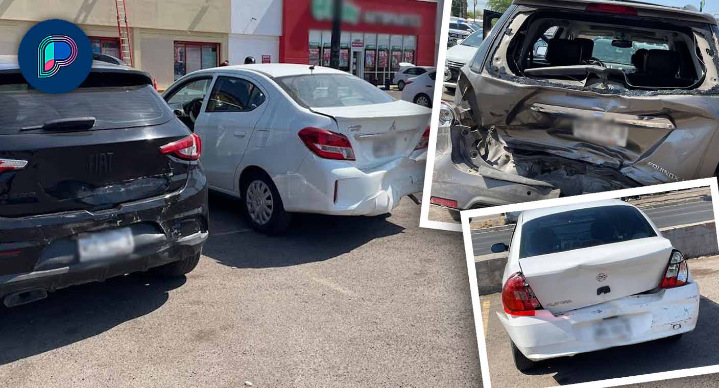 Carambola entre 7 vehículos se registra al norte de Hermosillo