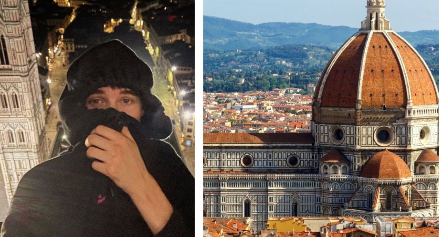 Influencer escala la catedral de Florencia en Italia (VIDEO)