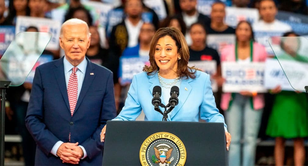 Anuncia Joe Biden apoyo a Kamala Harris para ser nueva candidata presidencial