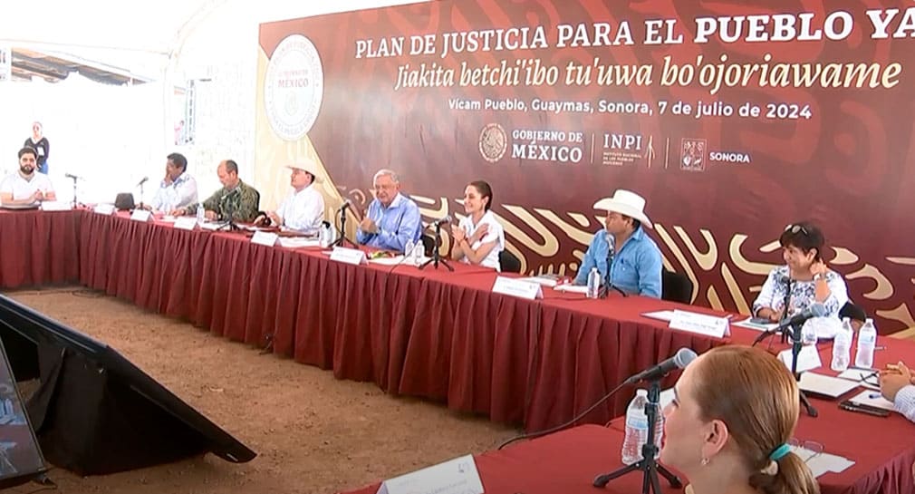 Supervisan AMLO, Sheinbaum y Durazo avances en Plan de Justicia Yaqui desde Guaymas