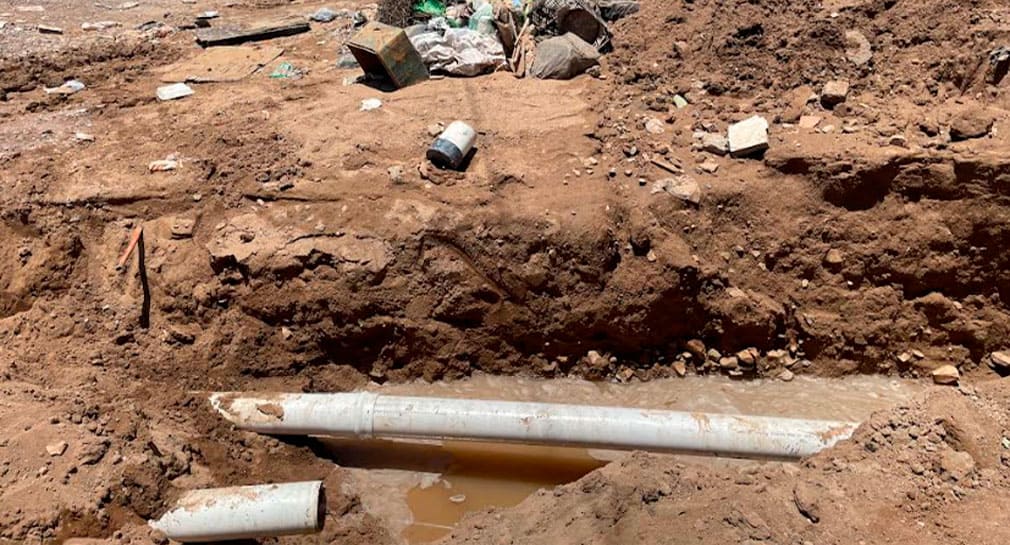 Rehabilitación de calle deja sin aguas a varias colonias del norte de Hermosillo