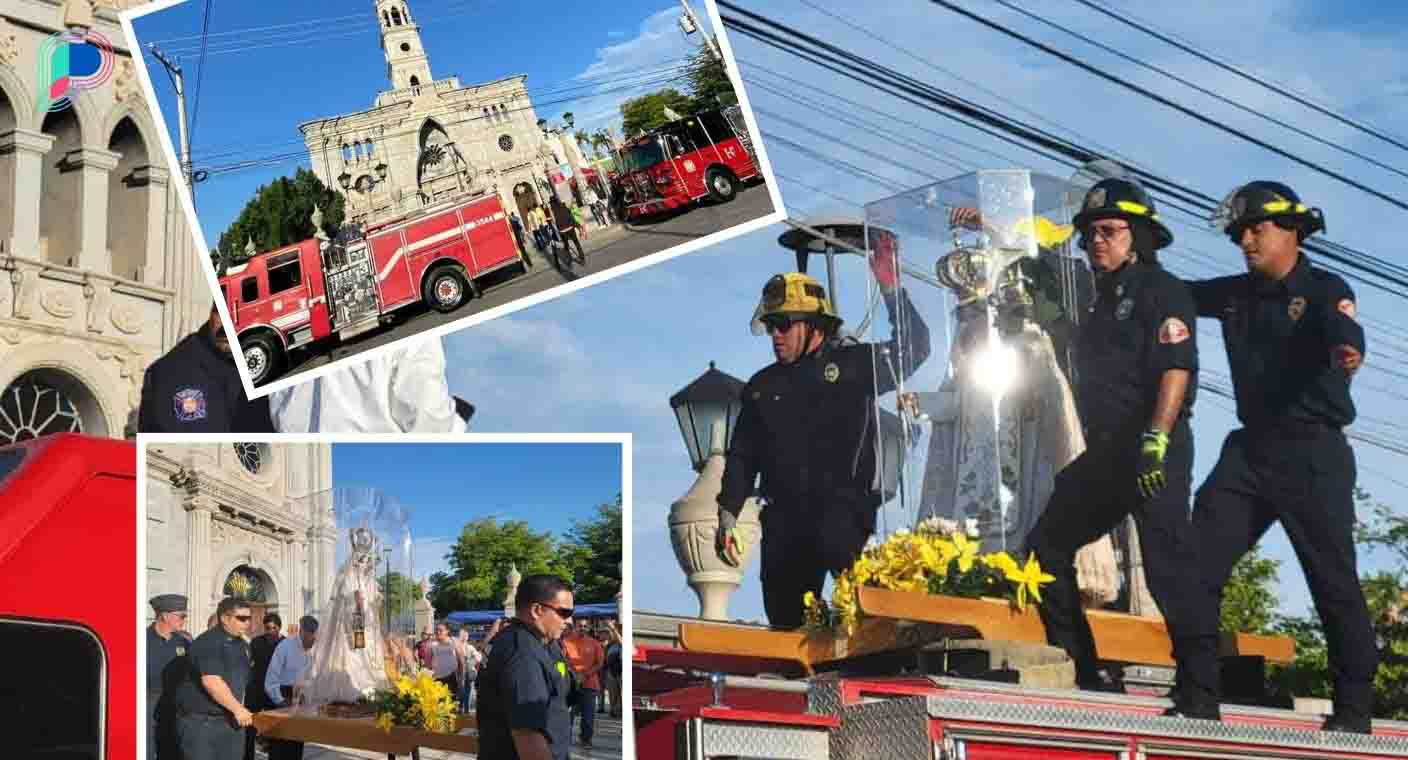 Realizan bomberos peregrinación por día de Virgen del Carmen, su ‘santa patrona’, en Hermosillo
