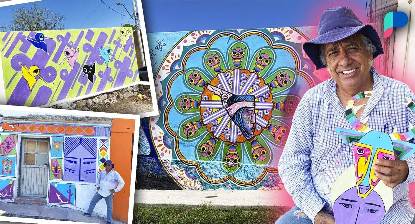 Roberto Villalobos llena de color las faldas del Cerro de la Campana en Hermosillo, con murales que buscan formar un corredor cultural