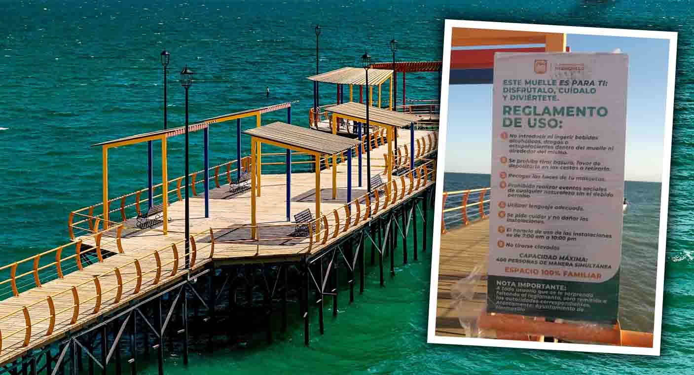 Detienen a joven por tirarse clavados en el muelle de Bahía de Kino
