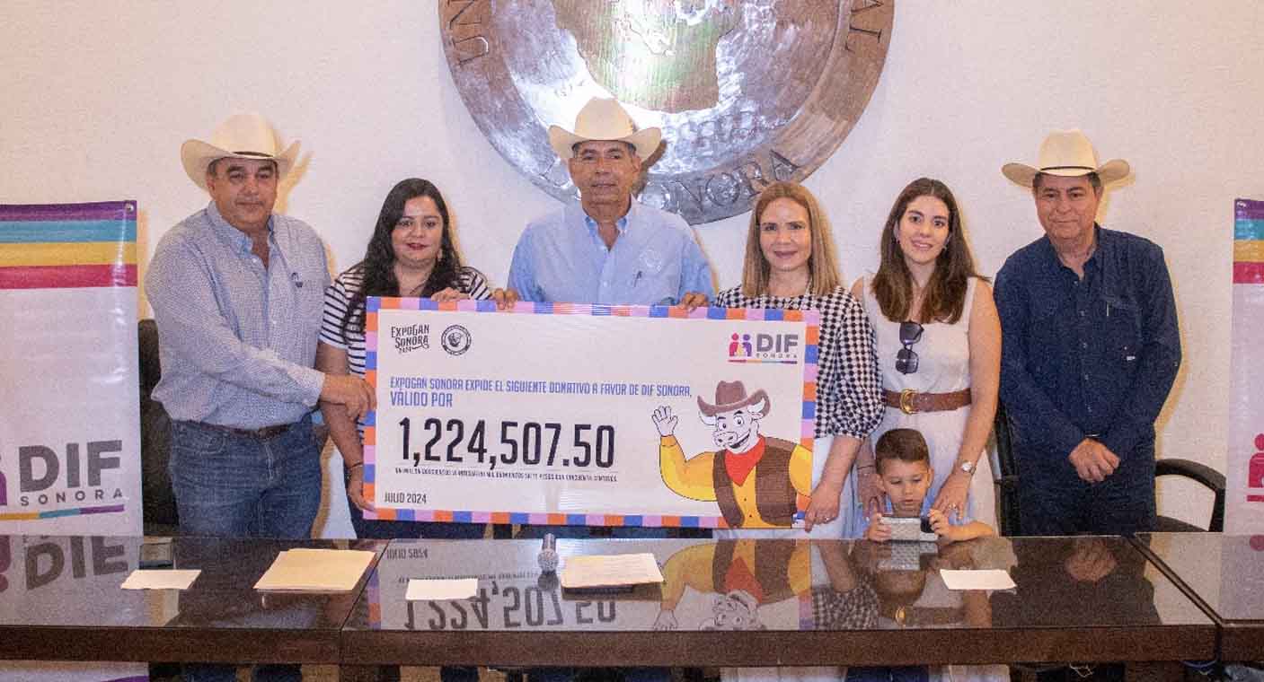 Unión Ganadera Regional dona más de 1 millón de pesos a DIF  de ganancias obtenidas por venta de boletos de Expogan Sonora 2024