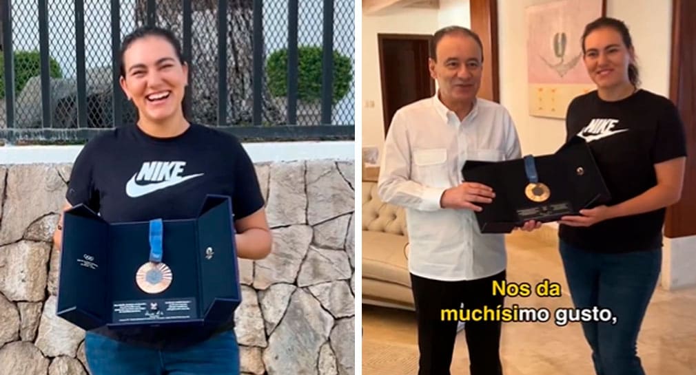 Recibe gobernador Alfonso Durazo a Alejandra Valencia en Hermosillo tras ganar bronce en París 2024