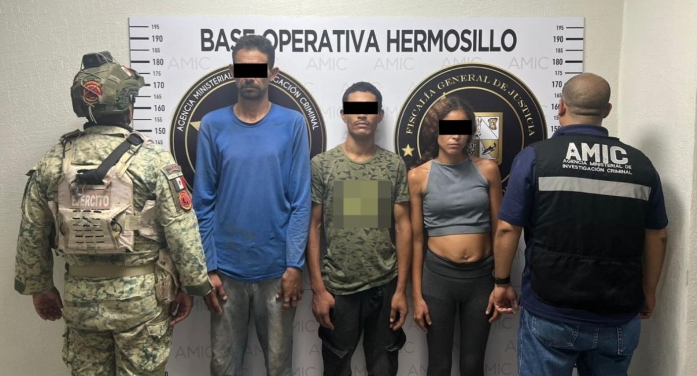 Detienen a tres personas y aseguran narcótico tras cateo en domicilio al norte de Hermosillo