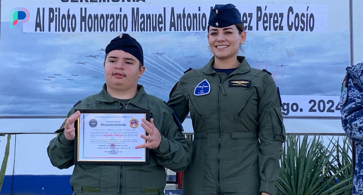 ¡Manny se convierte en soldado por un día! El joven autista de 15 años recorrió la Base Aérea Militar y recibió reconocimiento en Hermosillo