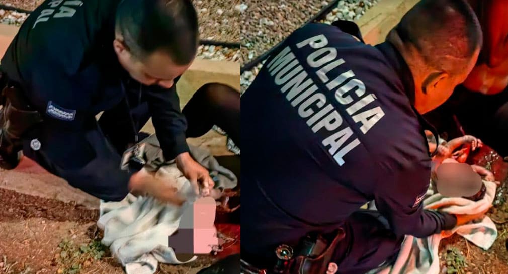 Bebé nace en calles de Hermosillo; policías brindan apoyo a mamá