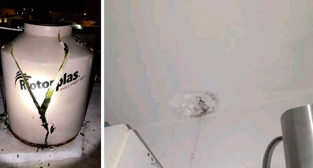 Cae rayo en vivienda de Hermosillo e impacta tinaco en colonia Las Minitas
