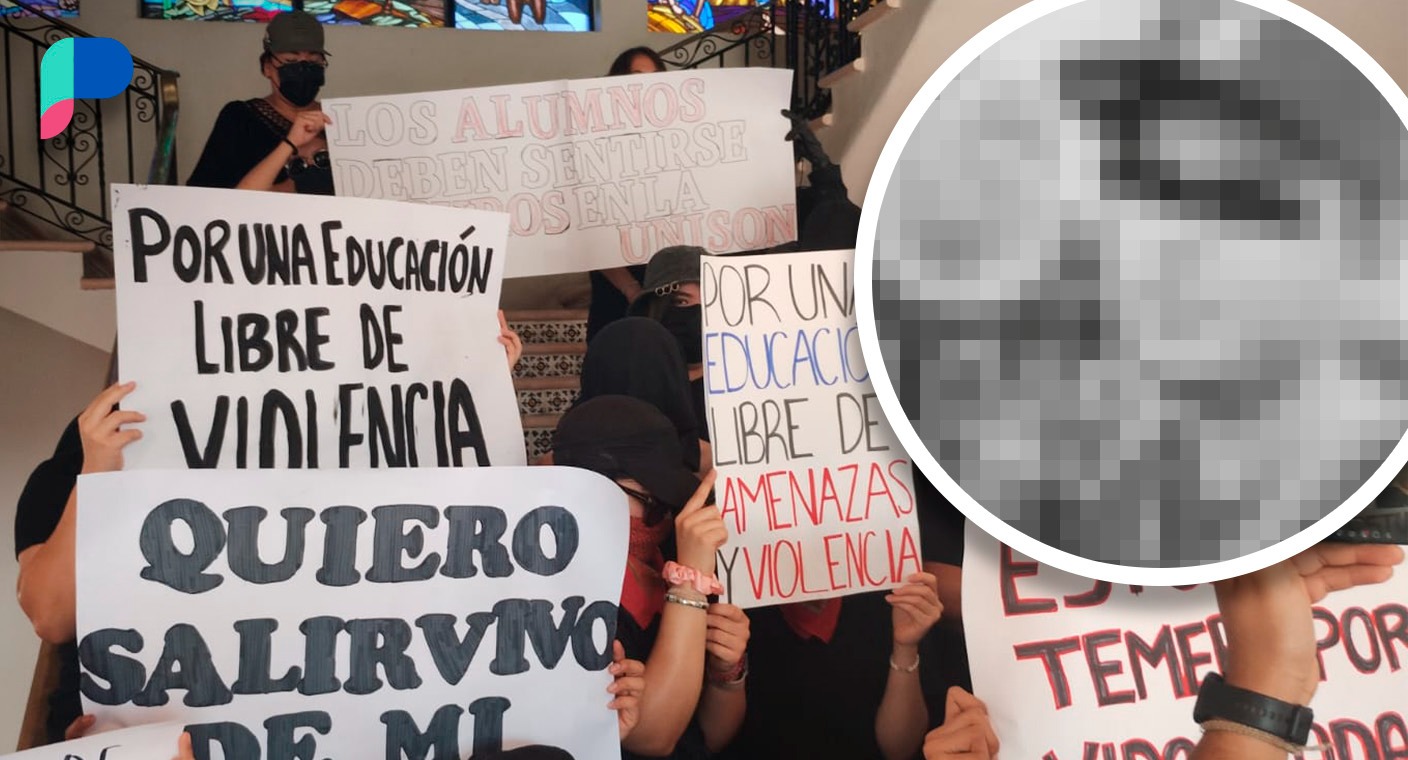 Se manifiestan estudiantes de Psicología de Unison y acusan comportamiento violento de compañero