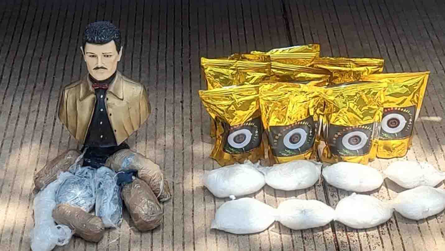 Sinaloa: Hallan droga dentro de figura de ‘Malverde’ y en bolsas de café