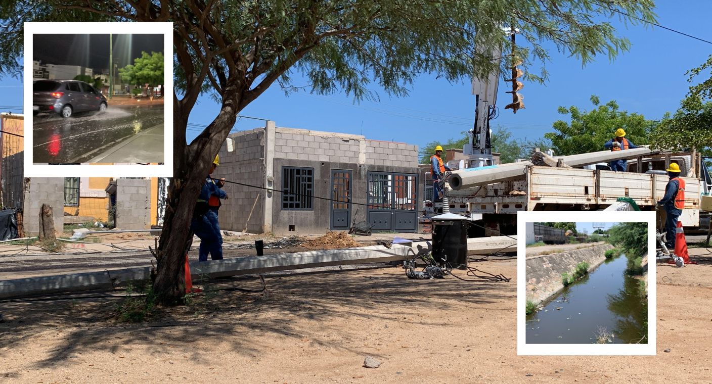 Cables caídos, cortocircuitos y afectaciones al servicio de agua deja tormenta en Hermosillo
