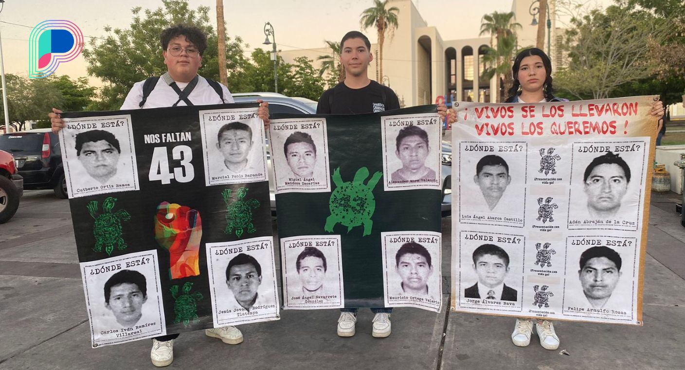 ‘Vivos se los llevaron, vivos los queremos’: Marchan en Hermosillo por 10 años de desaparición de 43 normalistas de Ayotzinapa