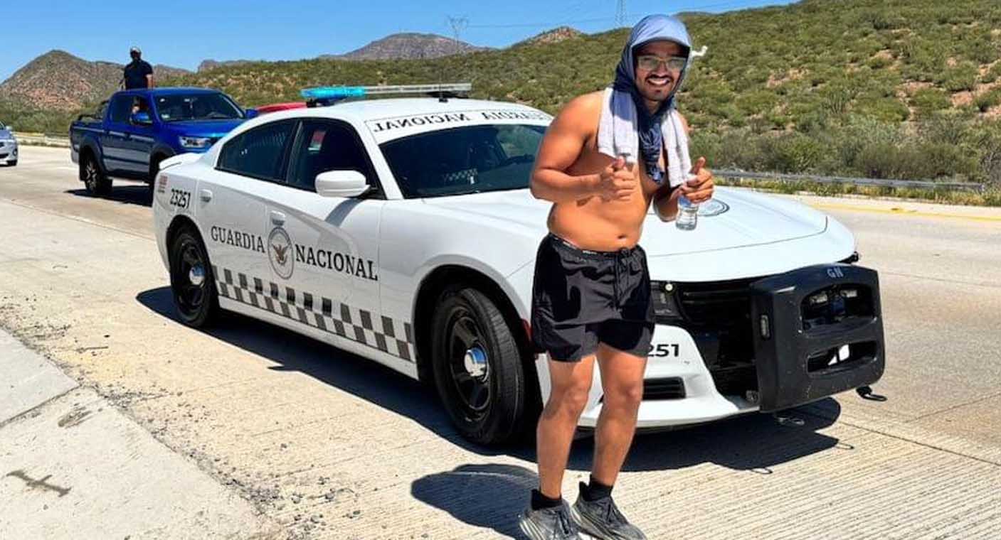 Javier Sánchez demuestra que no existen imposibles y corre más de 100 km desde Hermosillo hasta San Carlos en Sonora