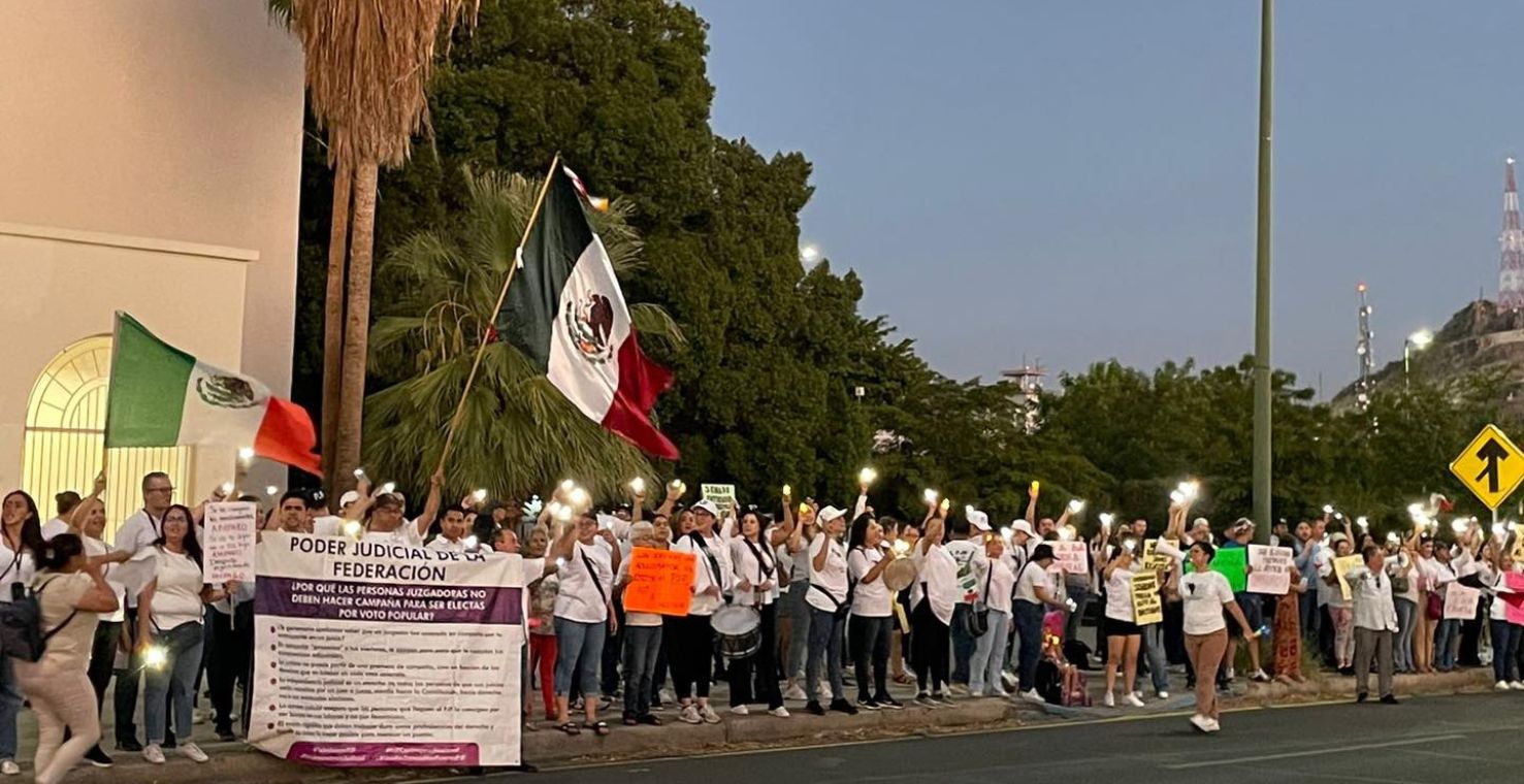 Trabajadores del PJF se manifiestan contra reforma judicial de AMLO en Hermosillo