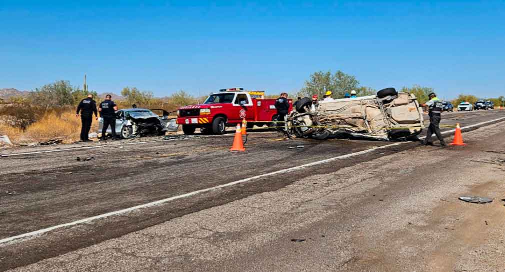 Mueren 3 personas y dos más resultan lesionadas tras choque en carretera Sonoyta-Puerto Peñasco, Sonora